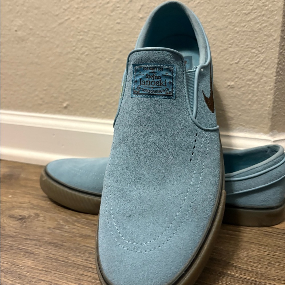 Nike Stefan Janoski Light Blue Slip-On Loafers